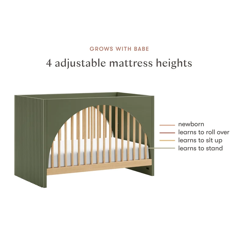 Couchette Convertible 3-en-1 Moab - Olive/Cendre