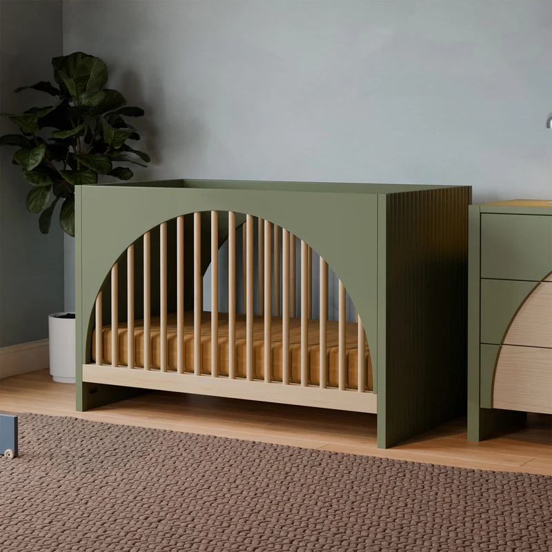 Couchette Convertible 3-en-1 Moab - Olive/Cendre
