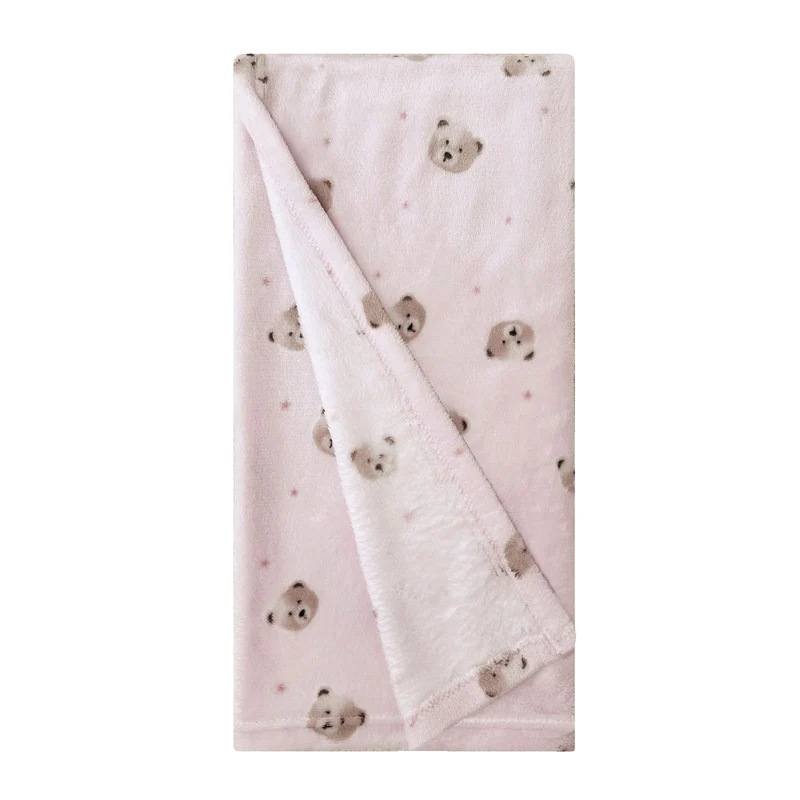 Couverture avec Bas Ours - Rose