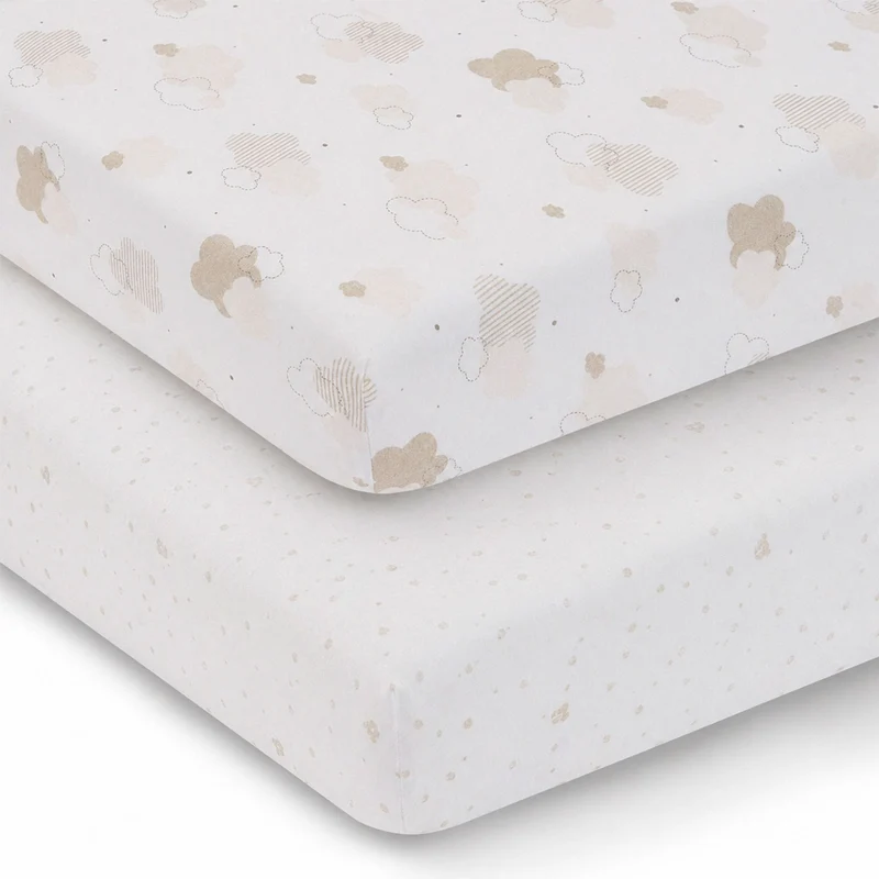 Draps Contour en flanelle pour Couchette (2) - Beige