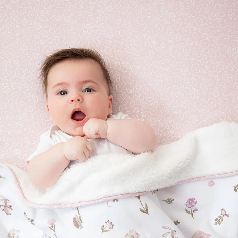 Drap Contour pour Lit de Bébé - Fleurs Roses