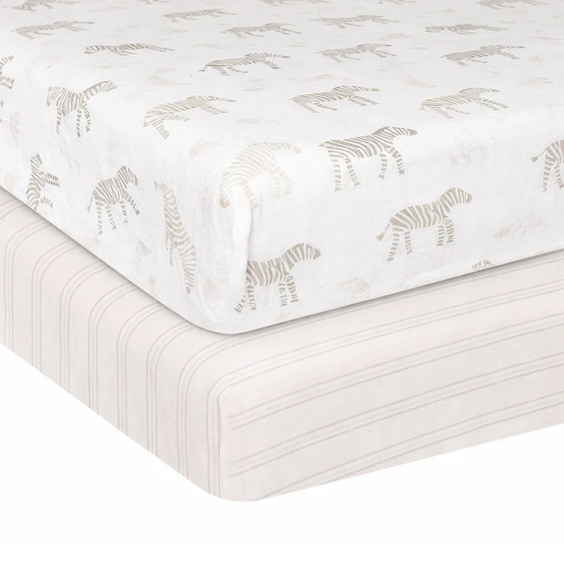 Drap Contour (2) pour Lit de Bébé - Zèbres