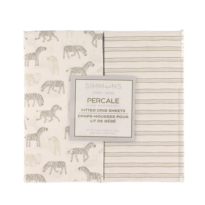 Drap Contour (2) pour Lit de Bébé - Zèbres