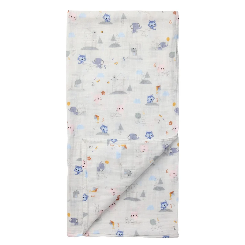 Couverture Mousseline Bambou - Mini Mathématiciens