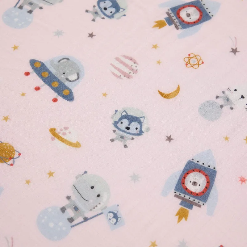 Drap Contour pour Lit de Bébé - Mousseline Bambou Astro