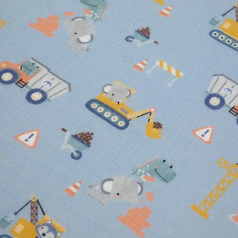 Drap Contour pour Lit de Bébé - Mousseline Bambou Mini Ingénieurs