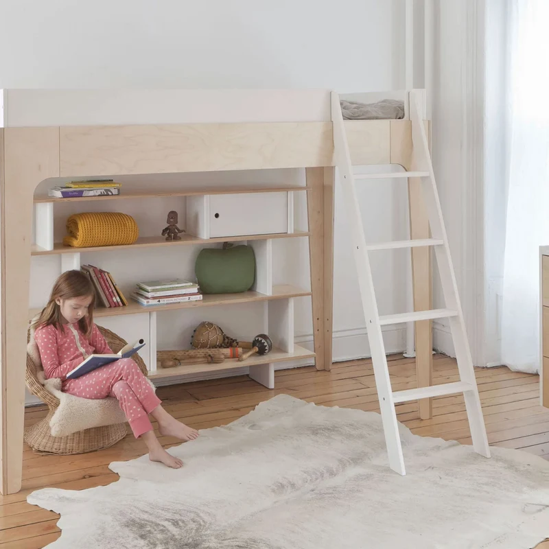 Lit Jumeau Loft Perch - Naturel/ Blanc