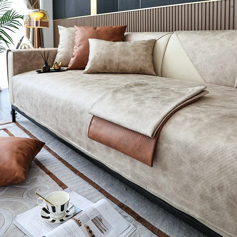 Housse Pour Assise De Canapé En Pu Cuir Beige