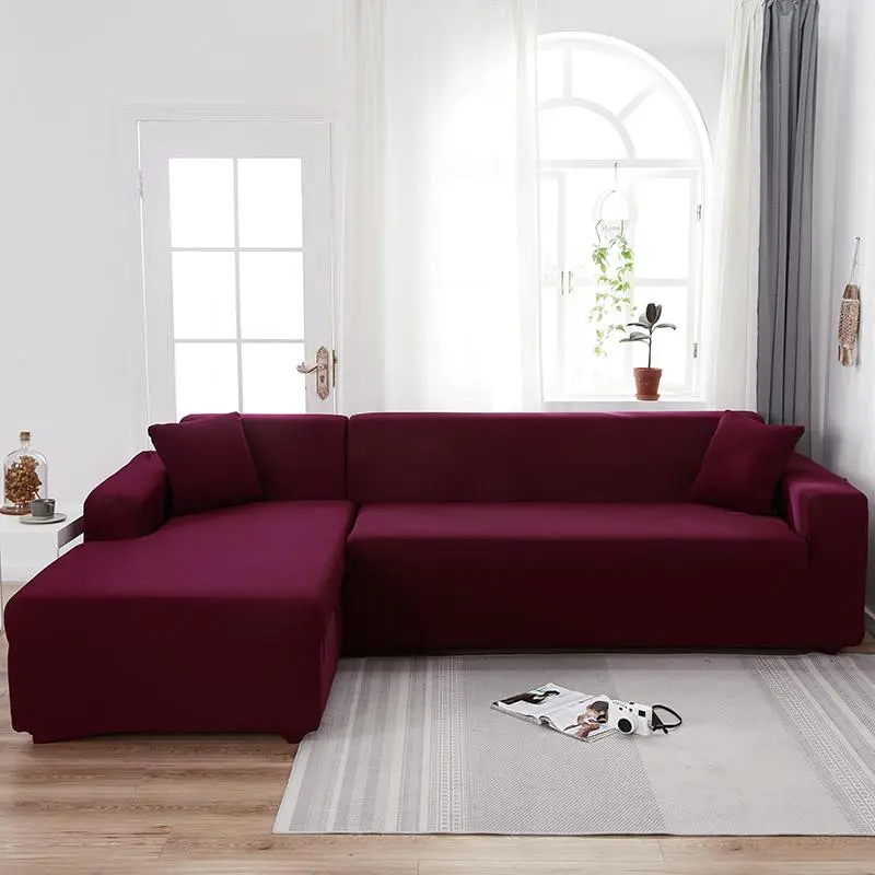 Housse de Canapé d’Angle Rouge Vin