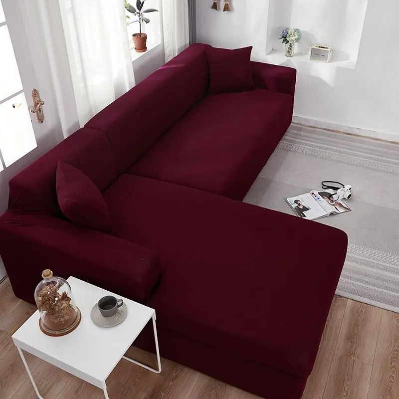 Housse de Canapé d’Angle Rouge Vin