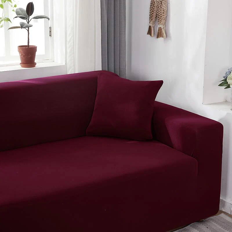 Housse de Canapé d’Angle Rouge Vin