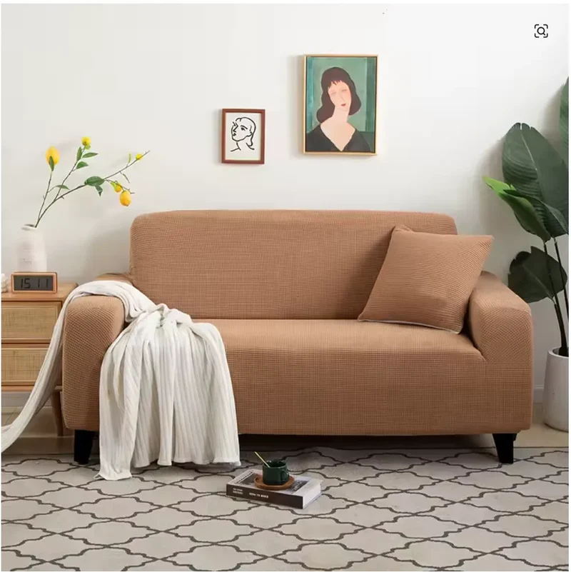 Microfibre Camel - Housse de Canapé Extensible
