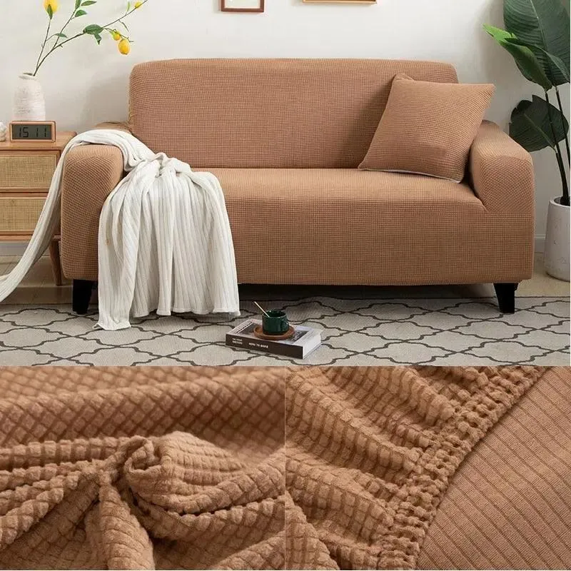 Microfibre Camel - Housse de Canapé Extensible