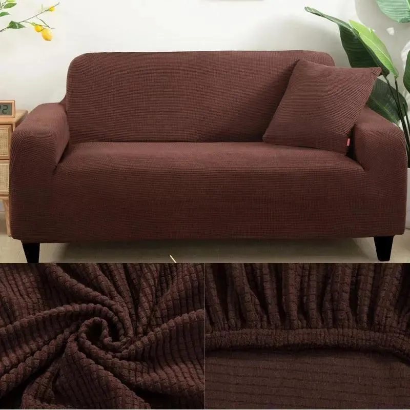 Microfibre Marron Café - Housse de Canapé Extensible