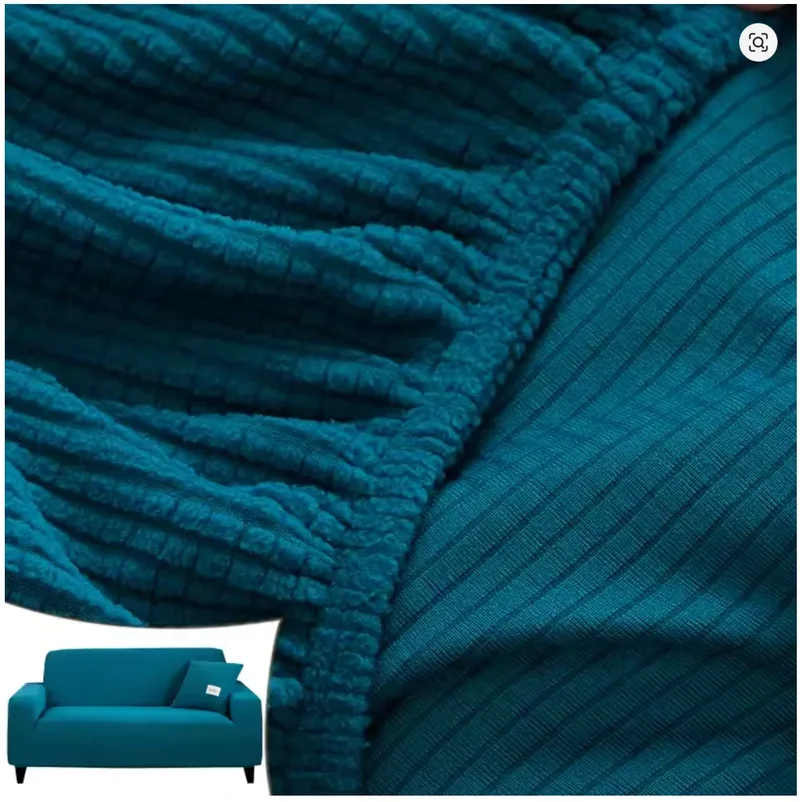 Microfibre Bleu Canard - Housse de Canapé Extensible