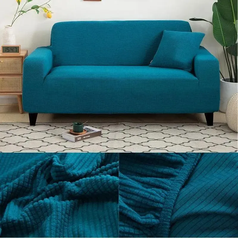 Microfibre Bleu Canard - Housse de Canapé Extensible