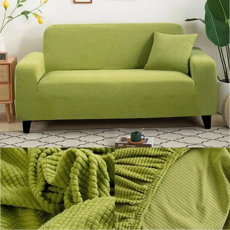 Microfibre Vert Pomme - Housse de Canapé Extensible