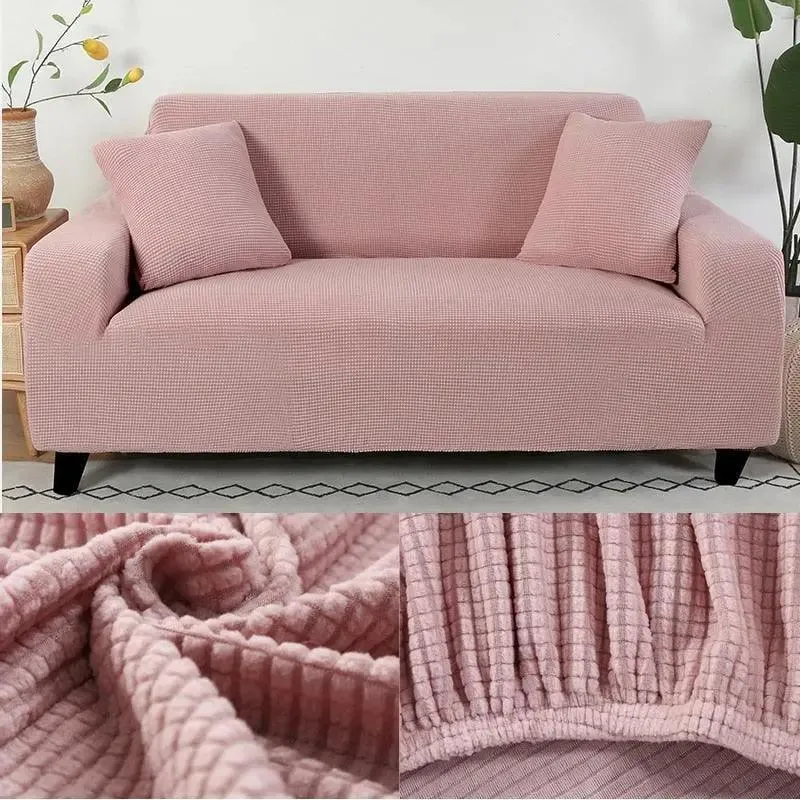 Microfibre Rose - Housse de Canapé Extensible