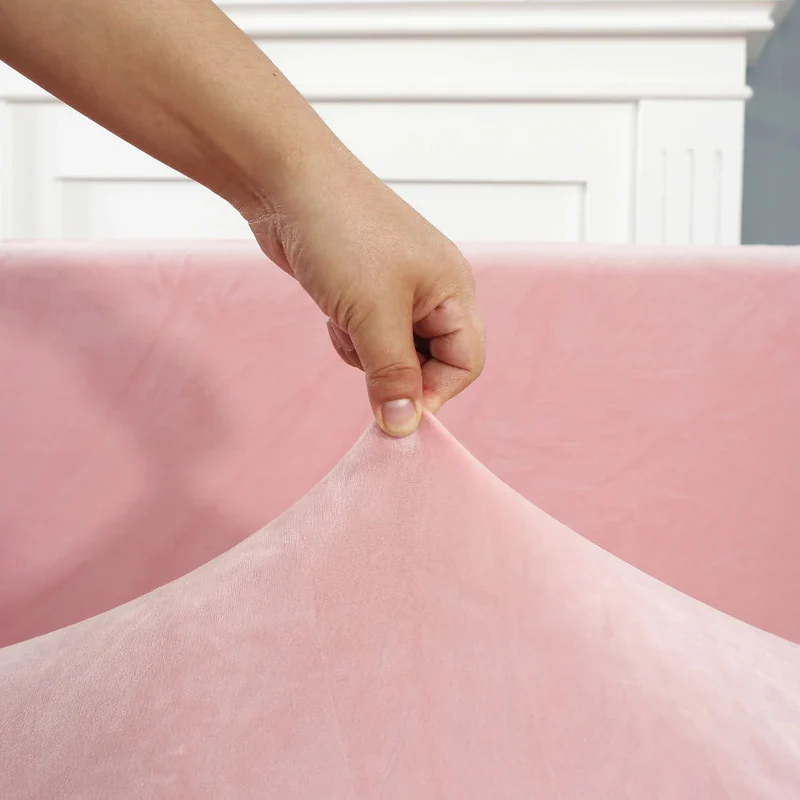 Housse de Canapé d’Angle Velours Rose