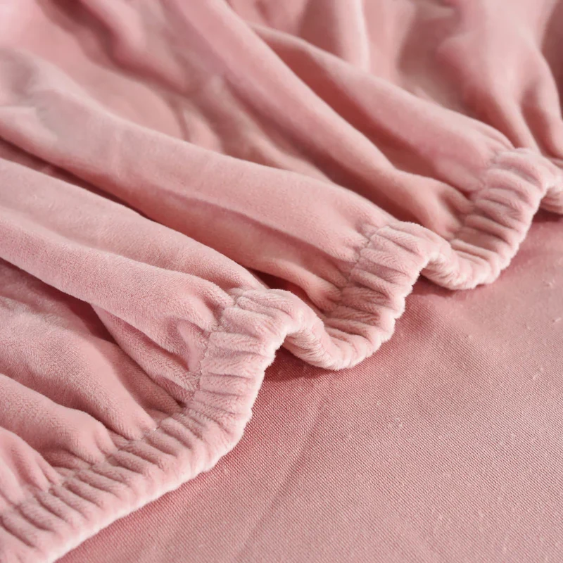 Housse de Canapé d’Angle Velours Rose