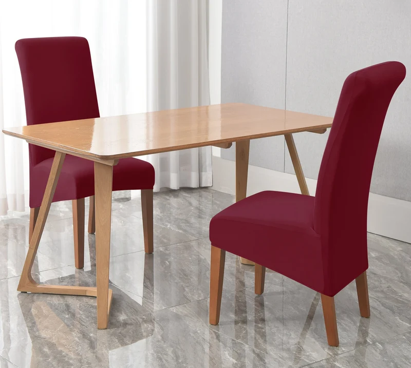 Housses de chaises hautes extensibles en lycra couleurs unies