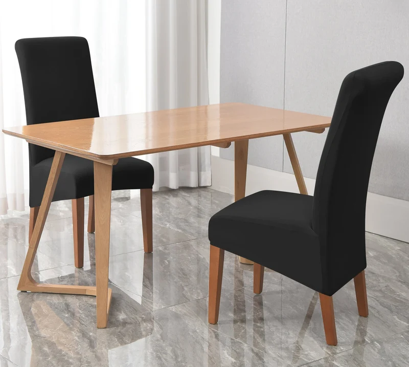 Housses de chaises hautes extensibles en lycra couleurs unies