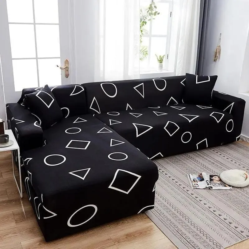 Motif Lucida - Housse de Canapé d’Angle Extensible