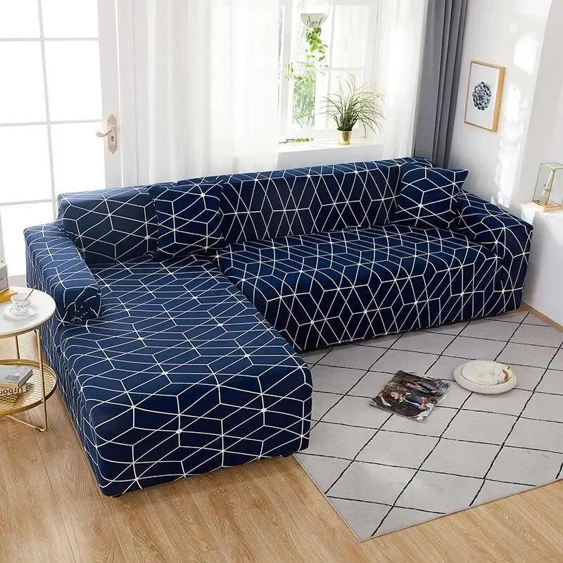 Motif Kafy - Housse de Canapé d’Angle Extensible