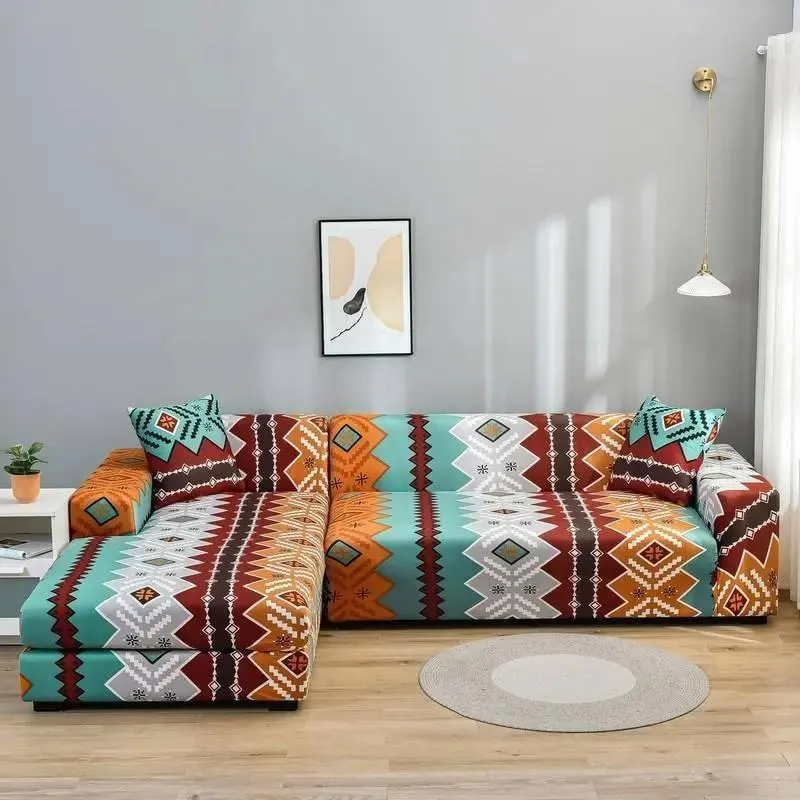 Motif Antalie - Housse de Canapé d’Angle Extensible