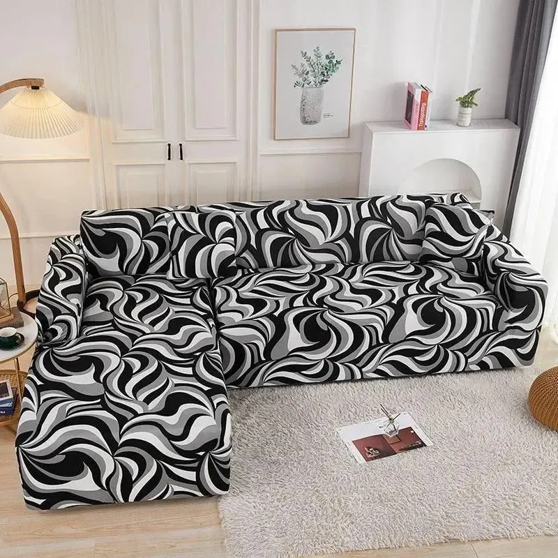 Motif Vibe - Housse de Canapé d’Angle Extensible