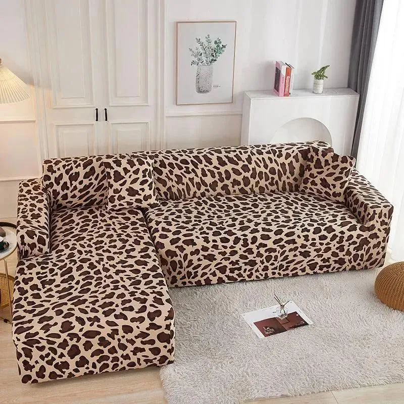 Motif Léopard - Housse de Canapé d’Angle Extensible