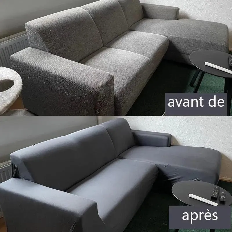 Housse de Canapé d’Angle Gris Hadès