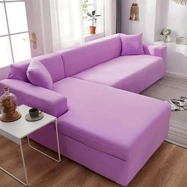 Housse de Canapé d’Angle Violet Clair