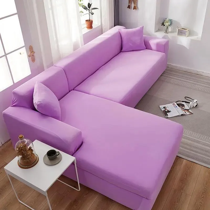 Housse de Canapé d’Angle Violet Clair