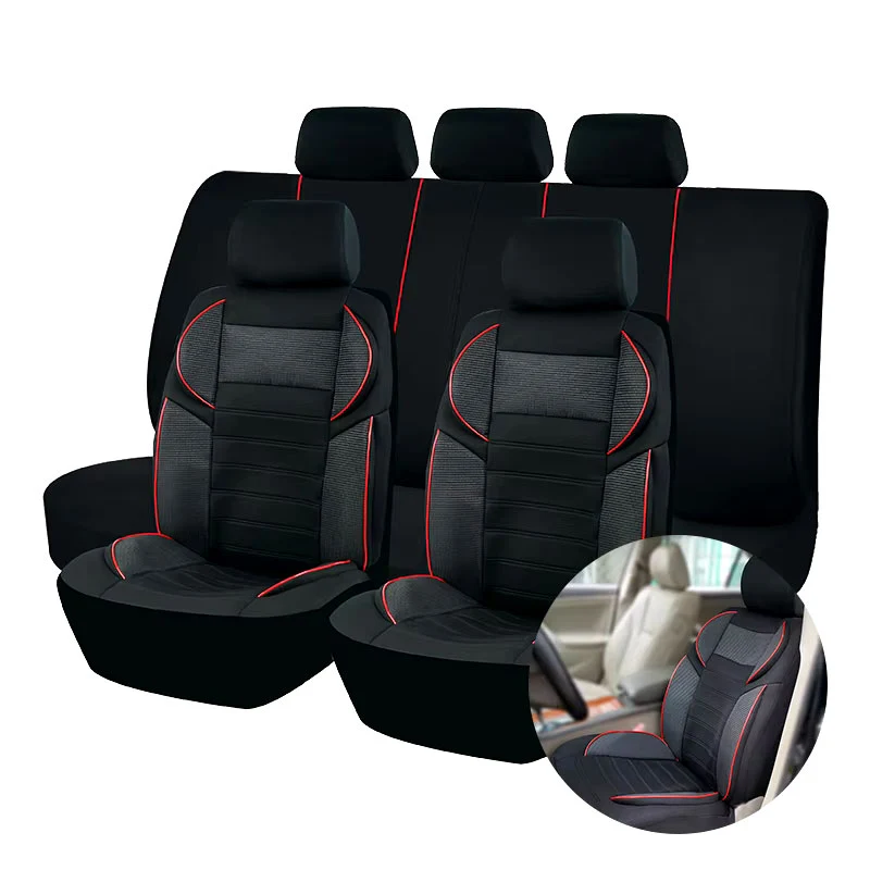 Housse Pour Siège De Voiture Noir et Rouge
