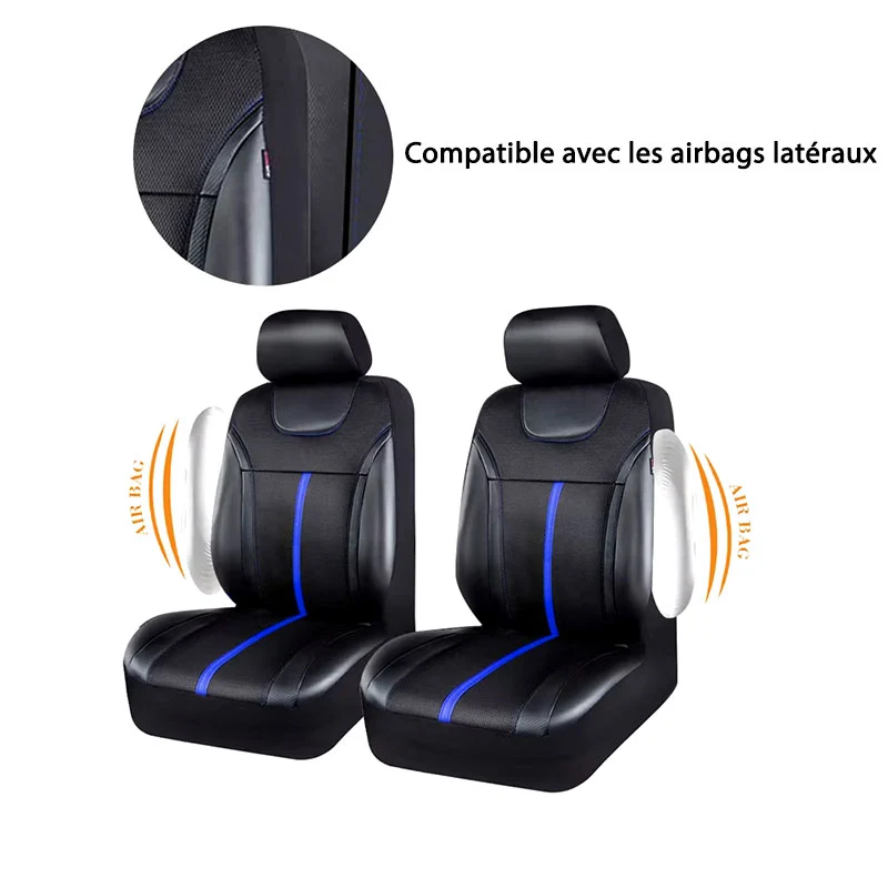Housse De Siège Auto Universelle Noir et Rouge