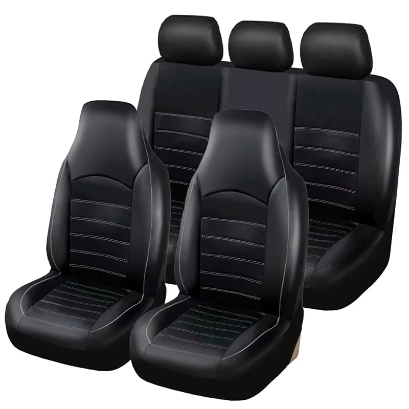 Housse de Siège Universelle Pour Voiture En Similicuir Noir