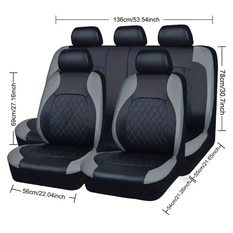 Housse de Protection Pour Siège de Voiture Noir et Rouge