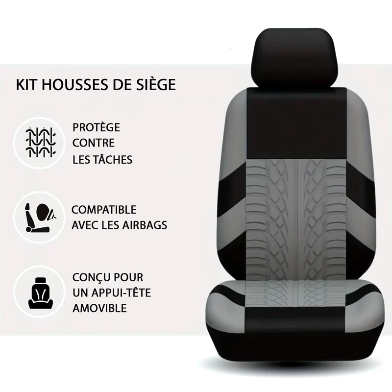 Housse Pour Siège Auto Noir et Gris