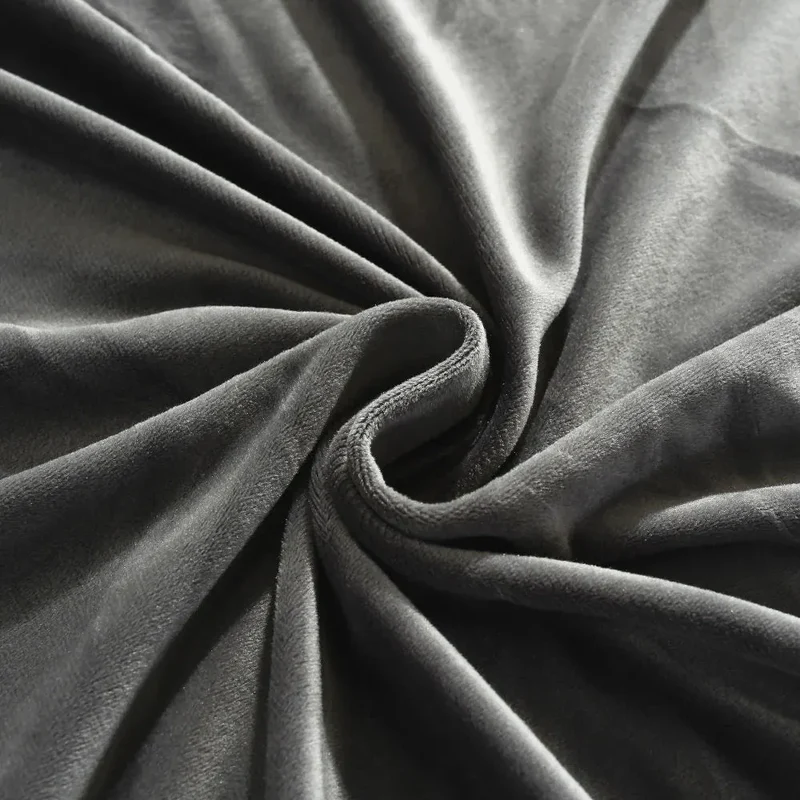 Housse de Canapé d’Angle Velours Gris