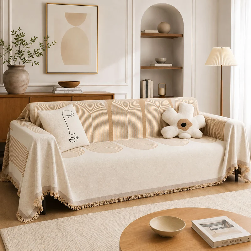 Jeté de Canapé Harmonie Beige