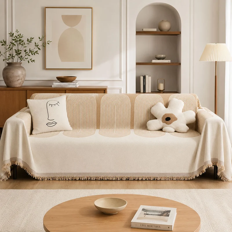 Jeté de Canapé Harmonie Beige