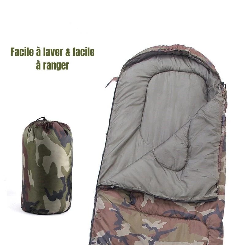 Sac de couchage militaire de bivouac en polyester et coton