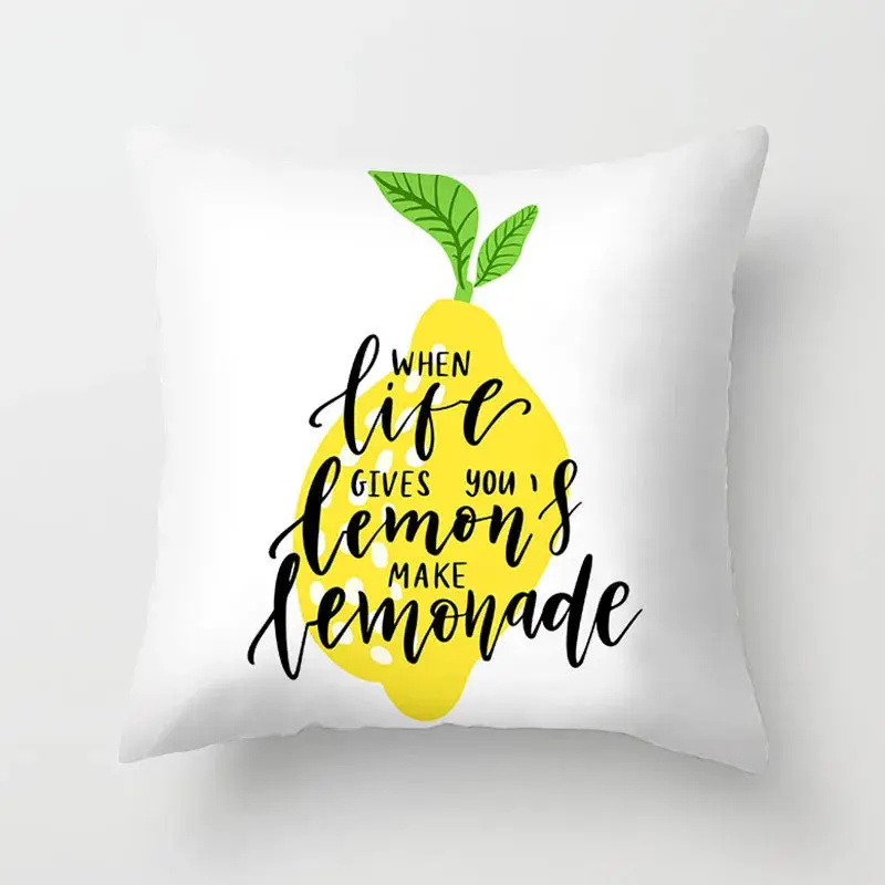 Taie D'Oreiller Imprimée Polyester LEMONA