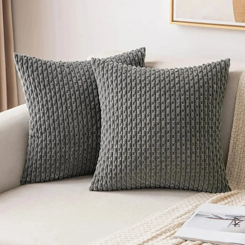 Housse de Coussin Velours Côtelé STRIPEO