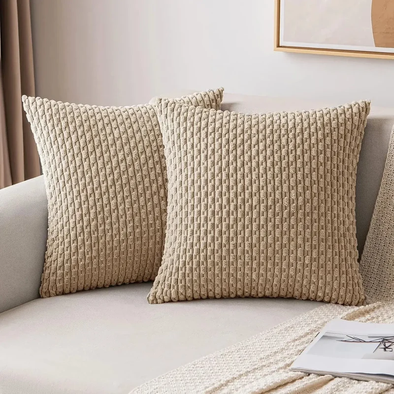 Housse de Coussin Velours Côtelé STRIPEO