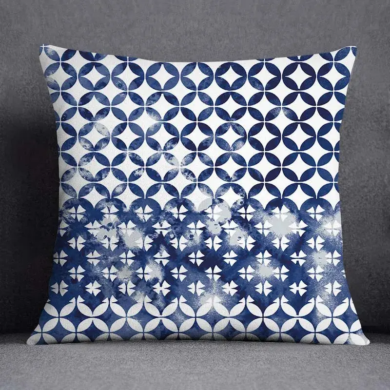 Taie d'Oreiller Géométrique Polyester BLUENO