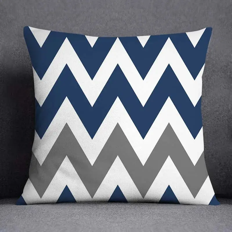 Taie d'Oreiller Géométrique Polyester BLUENO