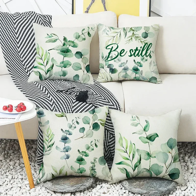 Taie d'Oreiller Polyester Imprimée Eucalypto