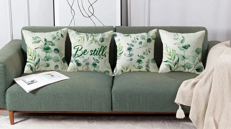 Taie d'Oreiller Polyester Imprimée Eucalypto